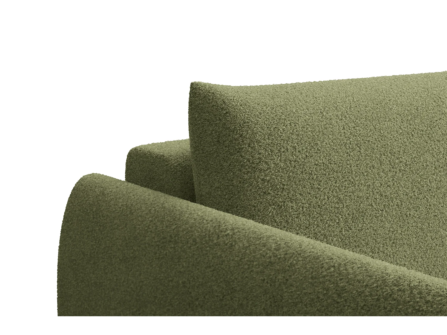 CANAPÉ TAUER 3 places, tissu bouclé vert