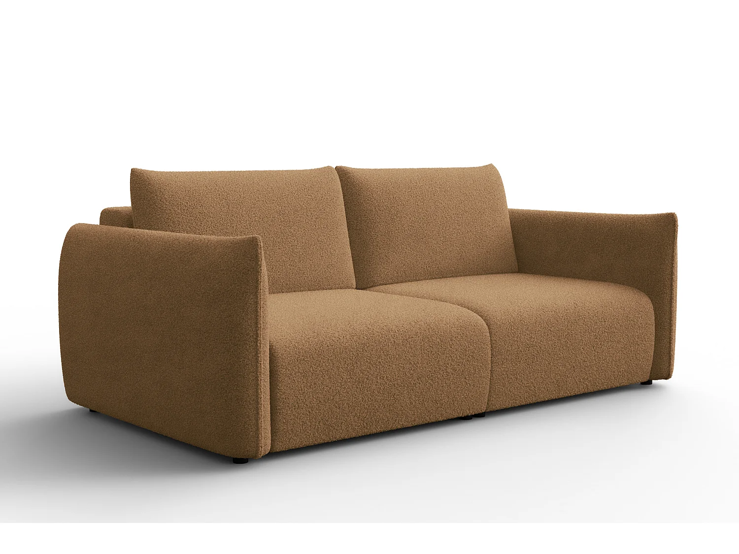 CANAPÉ TAUER 3 places, tissu bouclé marron