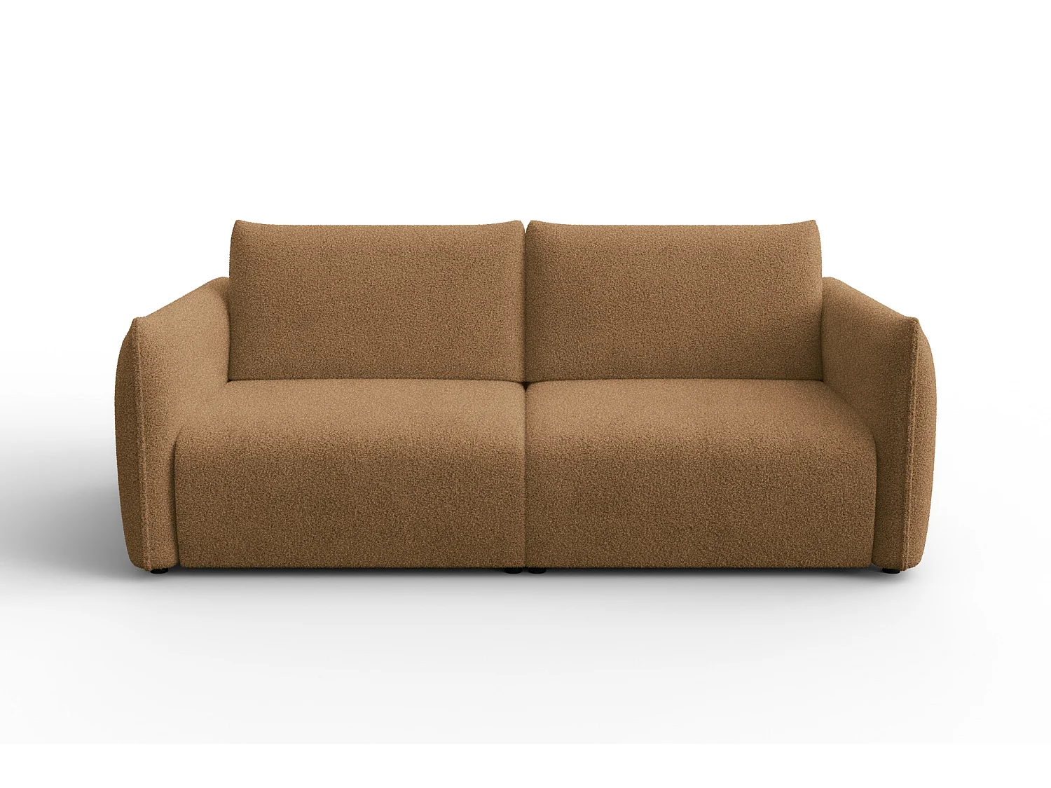 CANAPÉ TAUER 3 places, tissu bouclé marron