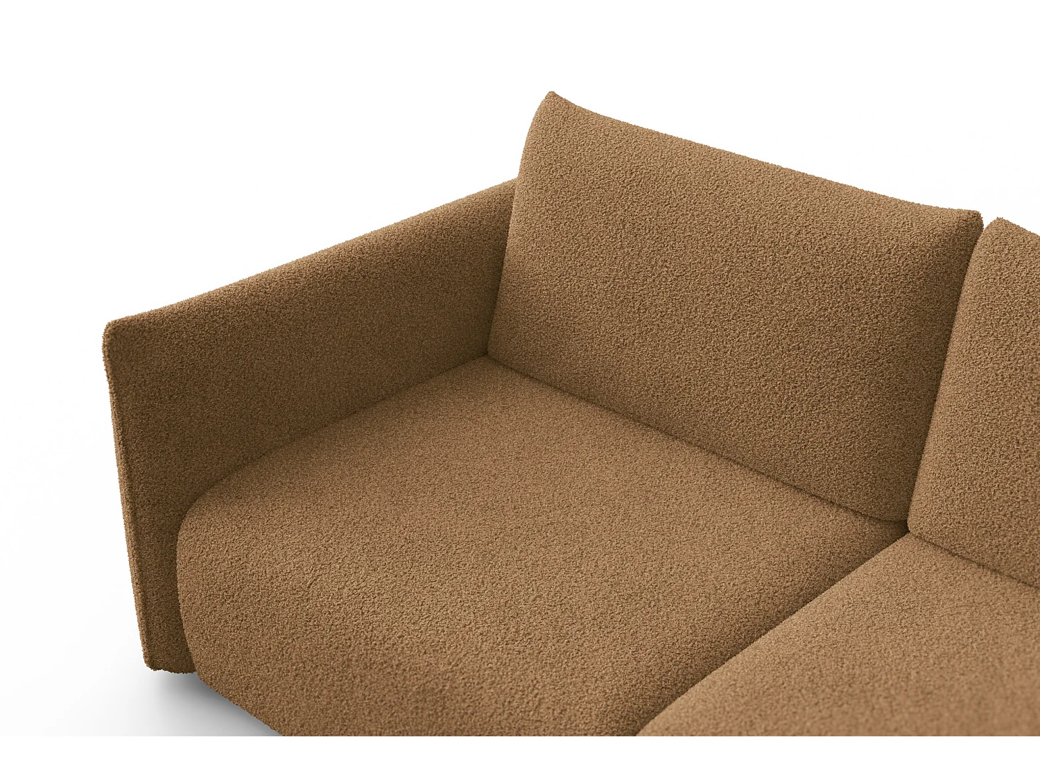 CANAPÉ TAUER 3 places, tissu bouclé marron