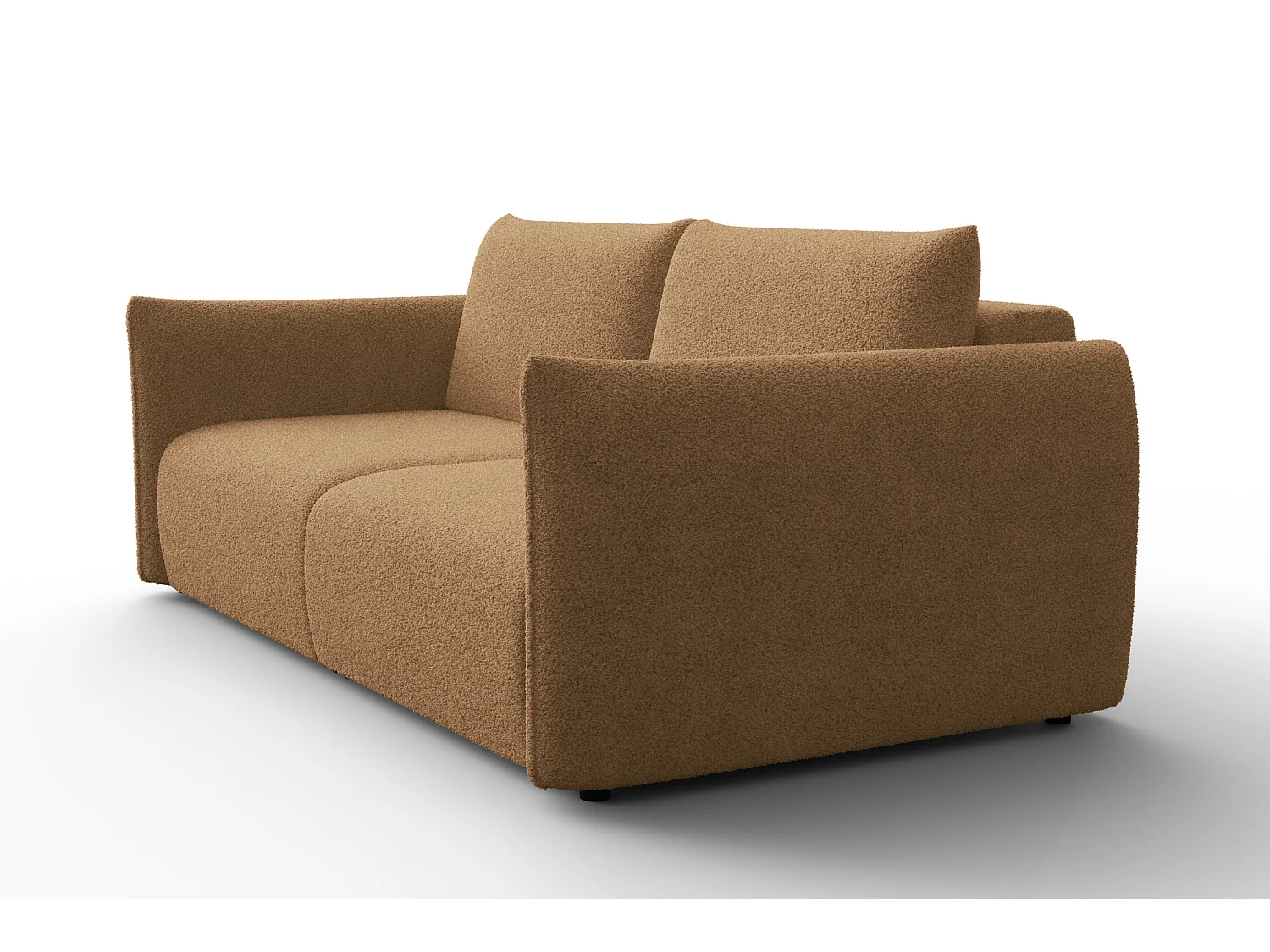 CANAPÉ TAUER 3 places, tissu bouclé marron
