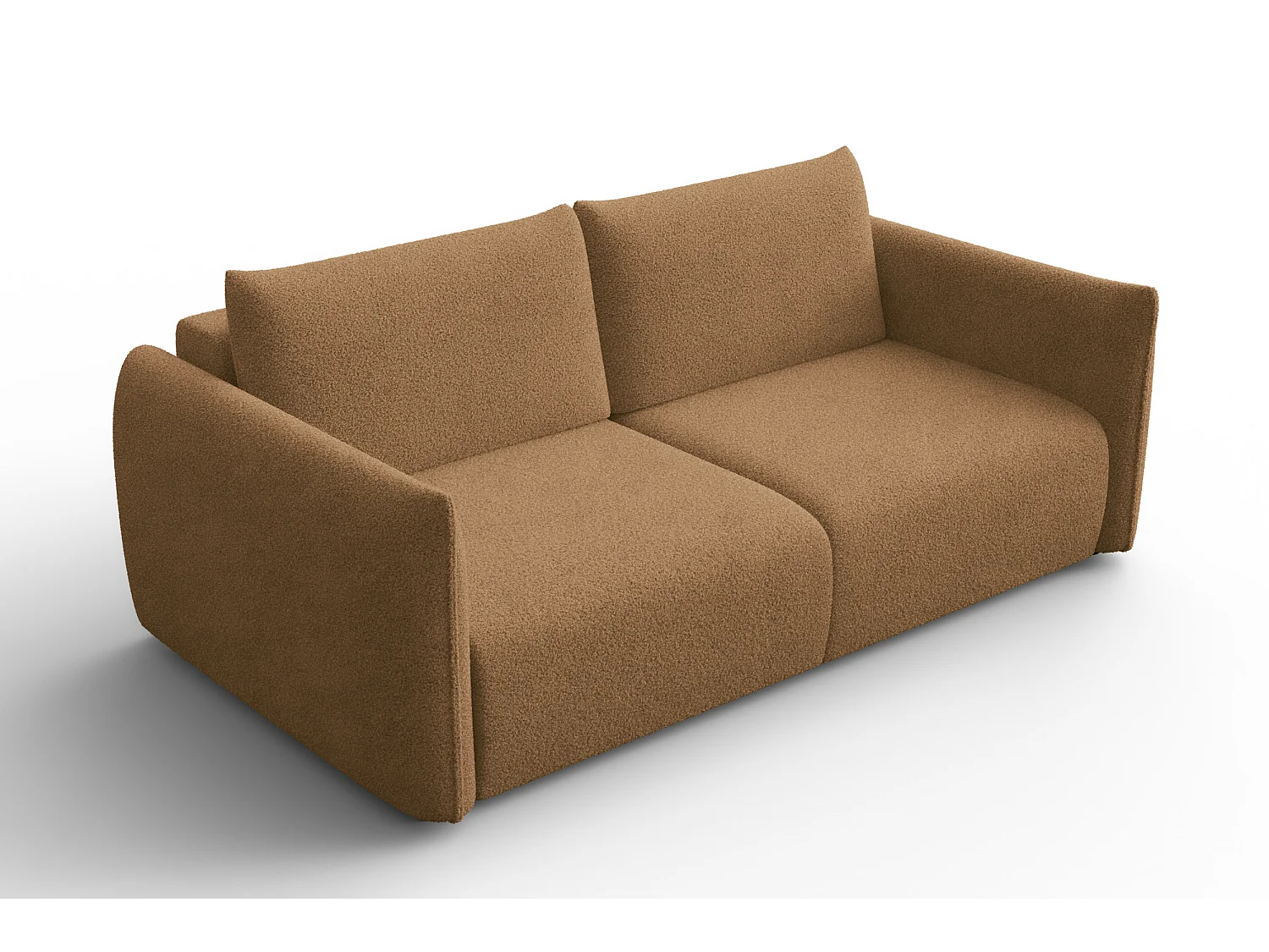 CANAPÉ TAUER 3 places, tissu bouclé marron