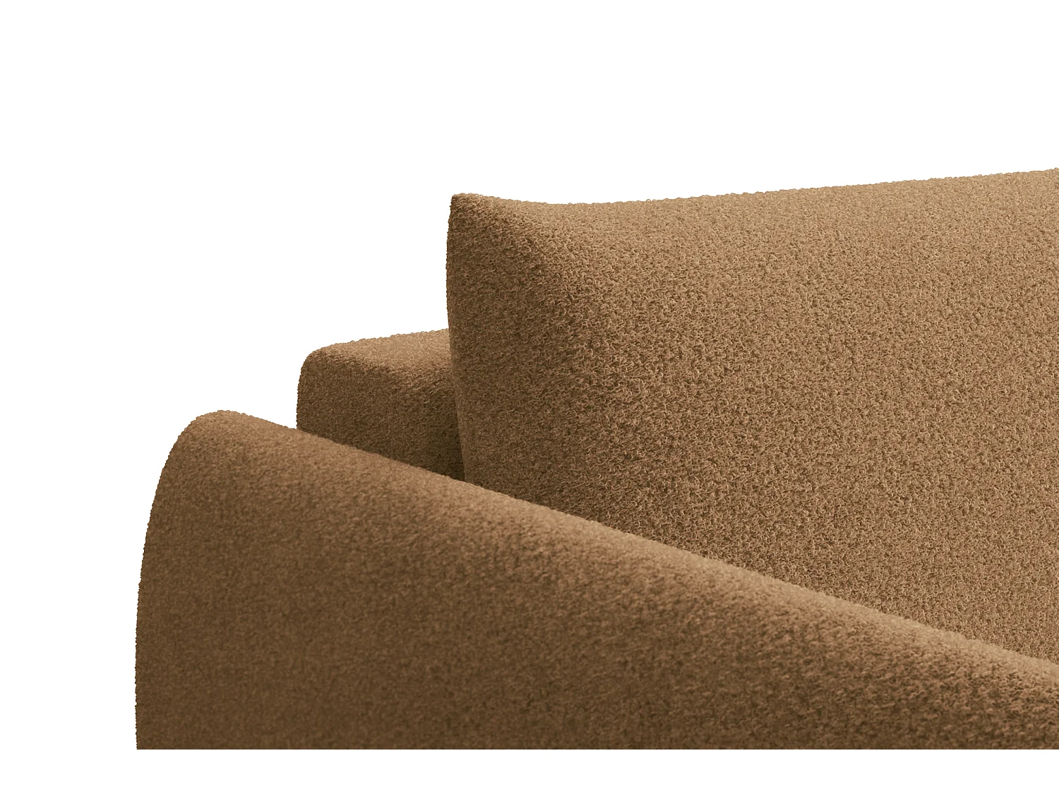CANAPÉ TAUER 3 places, tissu bouclé marron