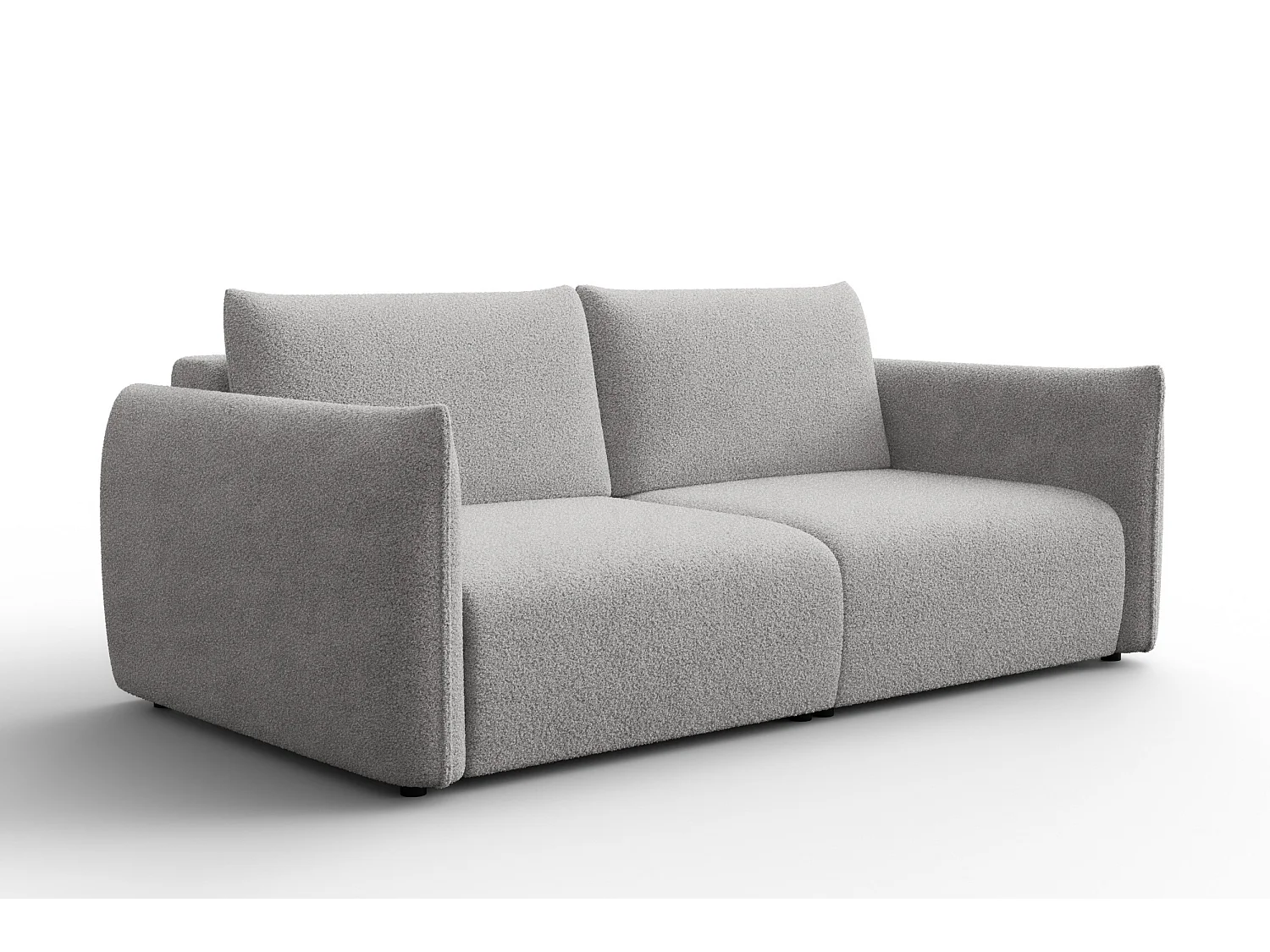 CANAPÉ TAUER 3 places, tissu bouclé gris clair