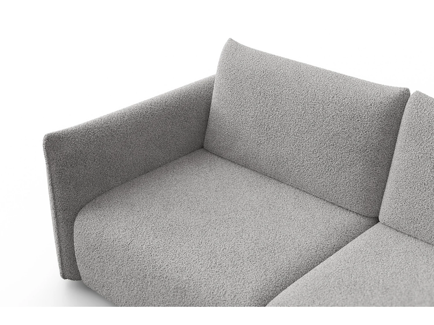 CANAPÉ TAUER 3 places, tissu bouclé gris clair