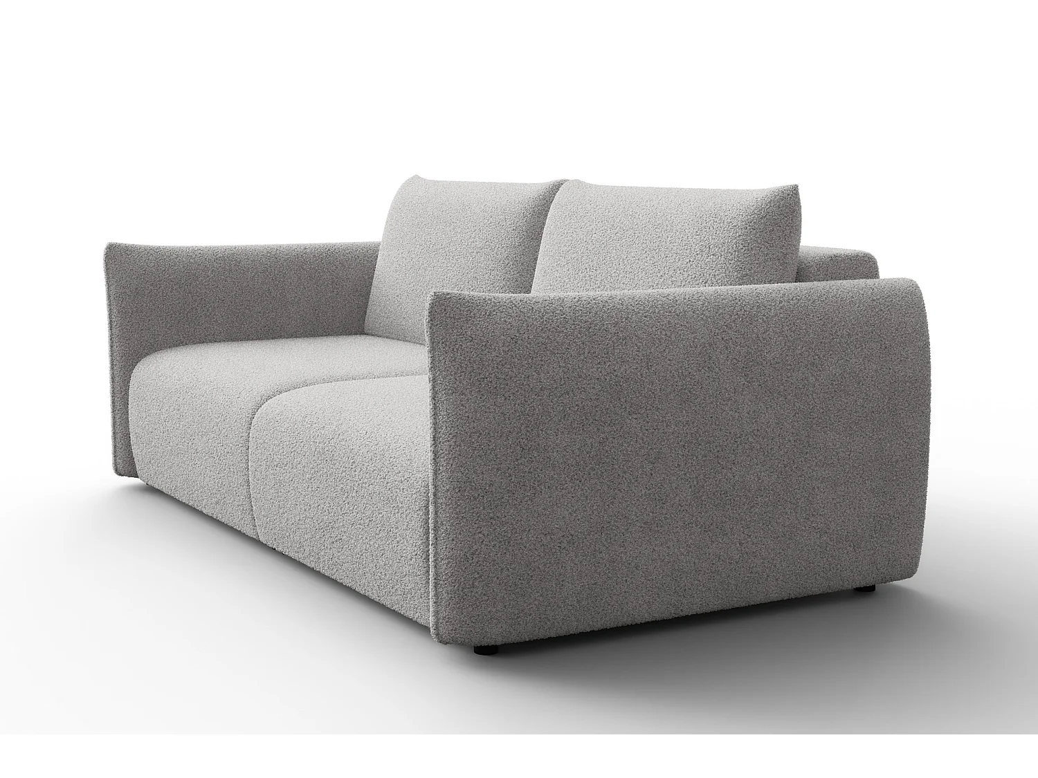 CANAPÉ TAUER 3 places, tissu bouclé gris clair