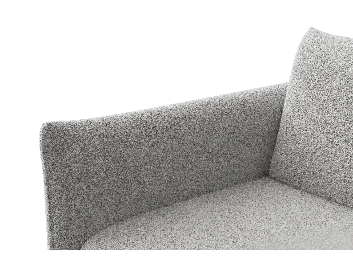 Ecksofa 3-Sitzer rechts TAUER, Bouclé-Stoff hellgrau