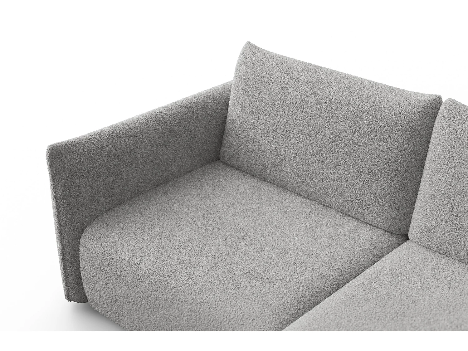 Ecksofa 3-Sitzer rechts TAUER, Bouclé-Stoff hellgrau