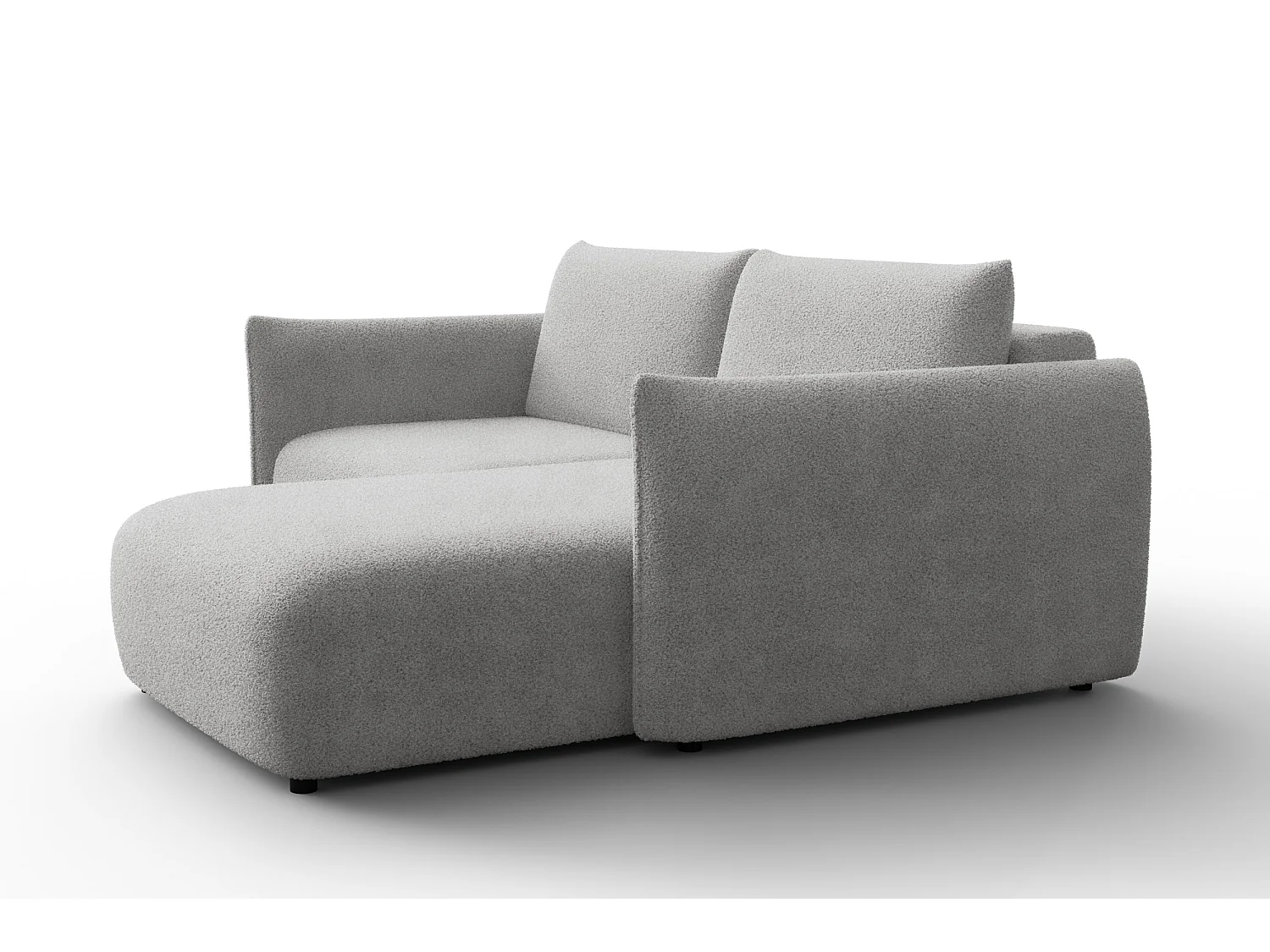 Ecksofa 3-Sitzer rechts TAUER, Bouclé-Stoff hellgrau