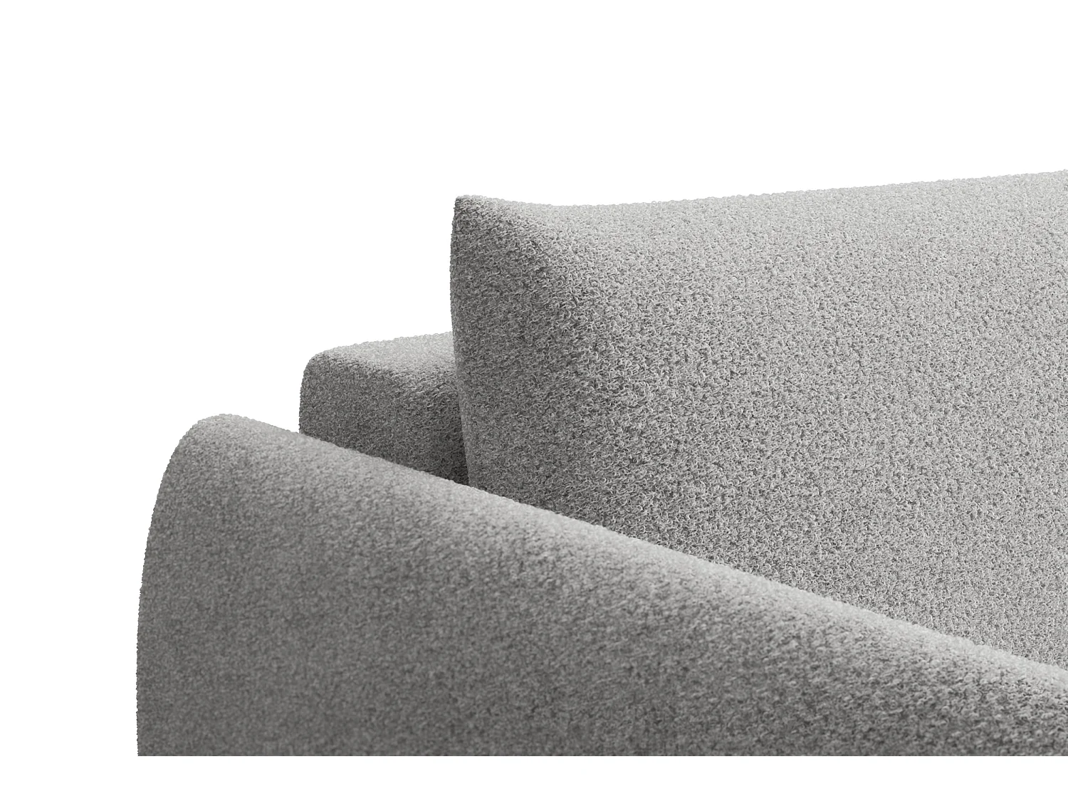 Ecksofa 3-Sitzer rechts TAUER, Bouclé-Stoff hellgrau