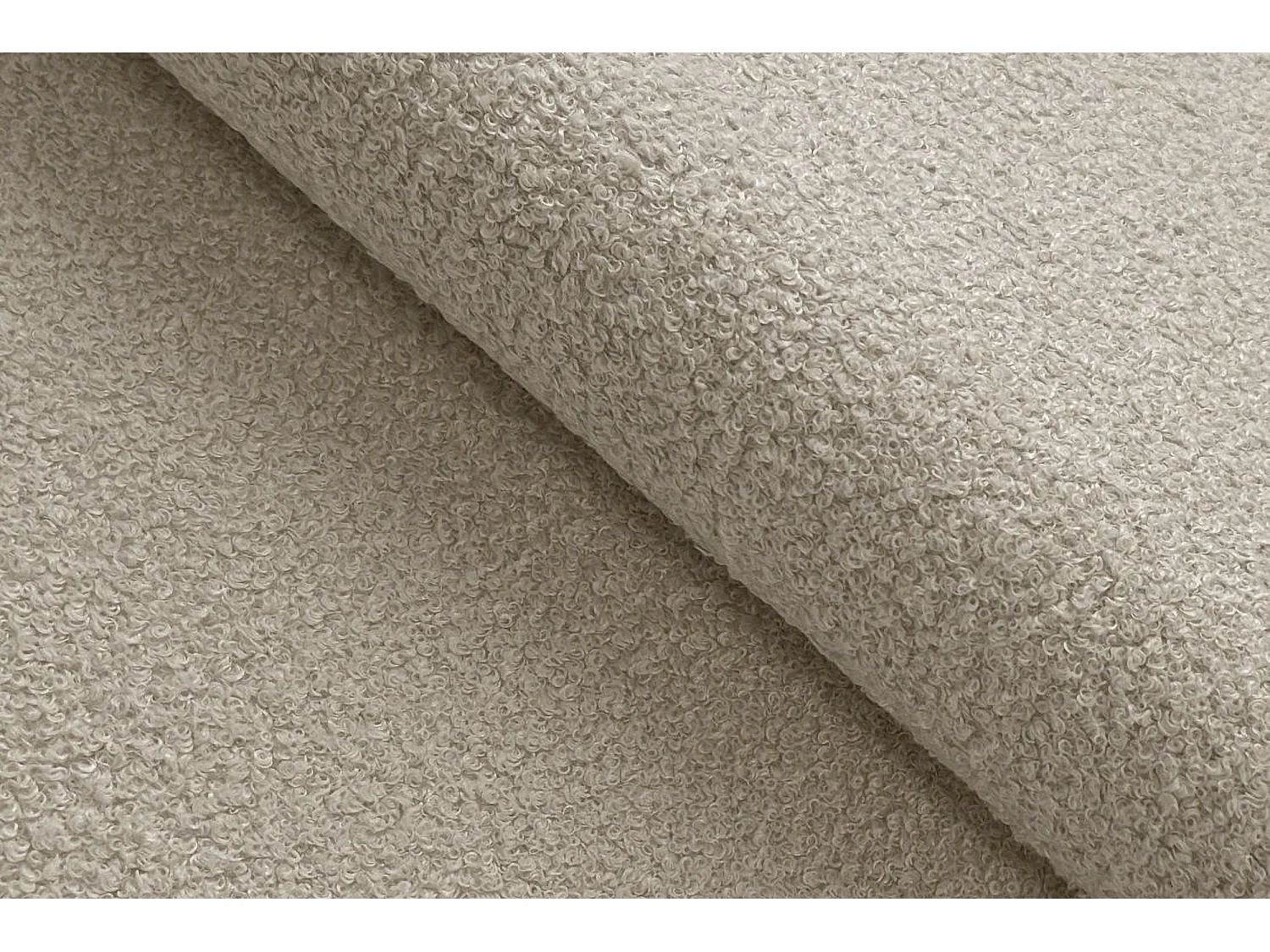 Ecksofa 3-Sitzer rechts TAUER, Bouclé-Stoff beige