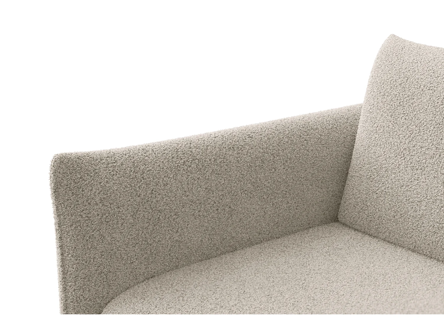 Ecksofa 3-Sitzer rechts TAUER, Bouclé-Stoff beige