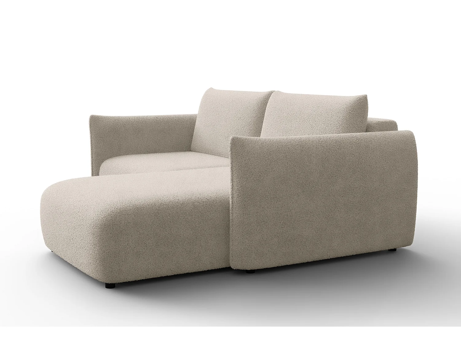 Ecksofa 3-Sitzer rechts TAUER, Bouclé-Stoff beige