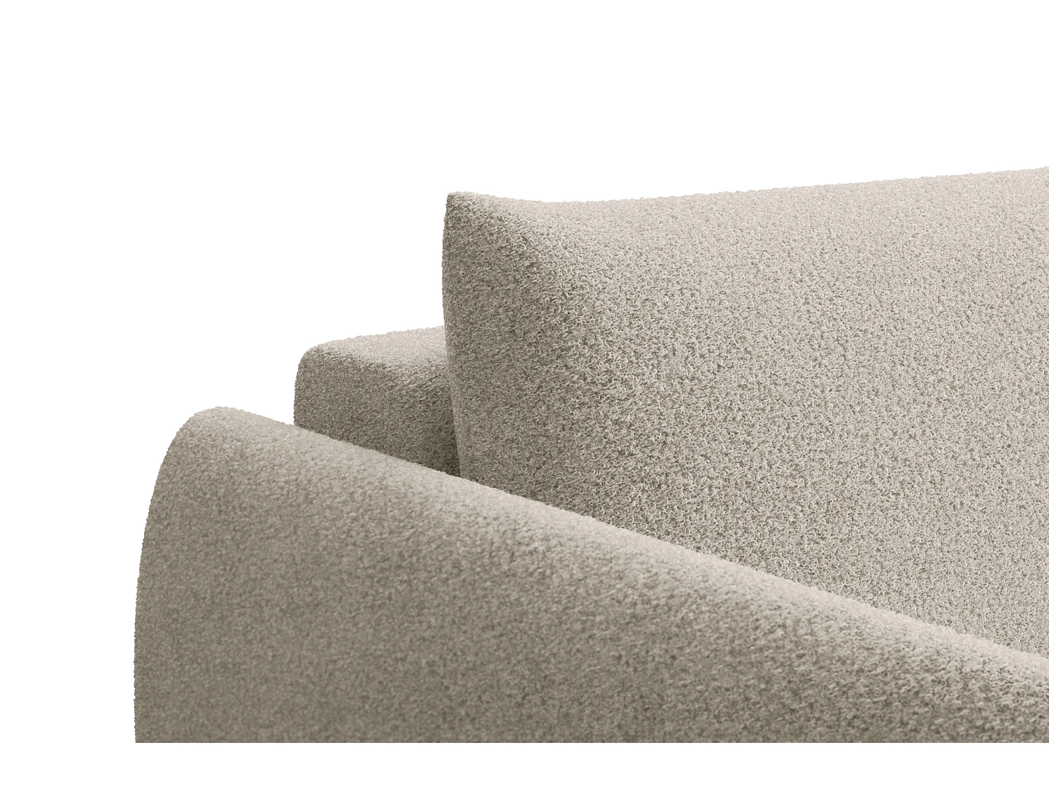 Ecksofa 3-Sitzer rechts TAUER, Bouclé-Stoff beige