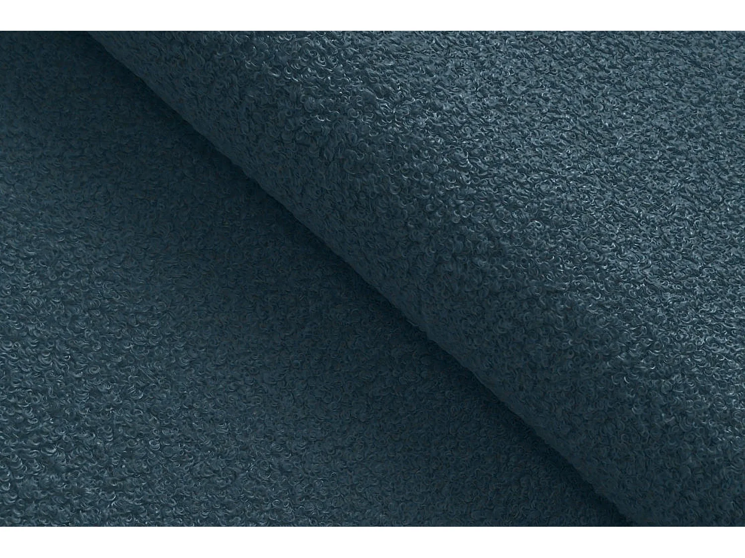 Ecksofa 3-Sitzer links TAUER, Bouclé-Stoff blau