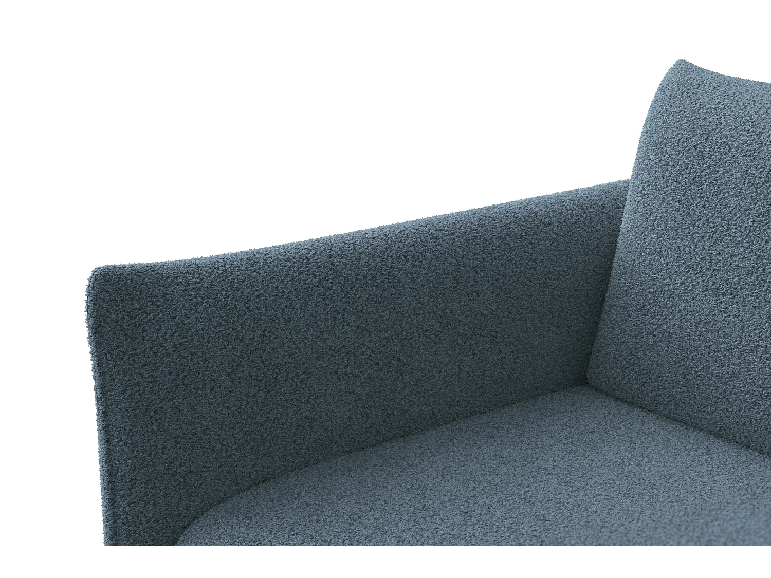 CANAPÉ D'ANGLE TAUER 3 places droit, tissu bouclé bleu