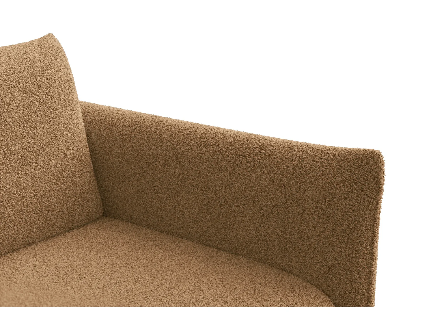 Ecksofa 3-Sitzer links TAUER, Bouclé-Stoff braun