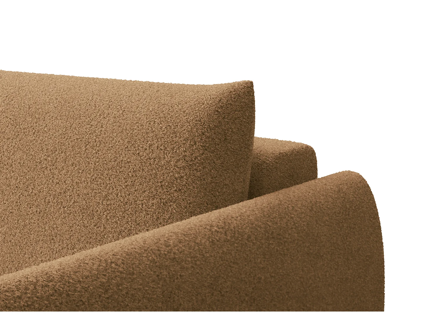 Ecksofa 3-Sitzer links TAUER, Bouclé-Stoff braun