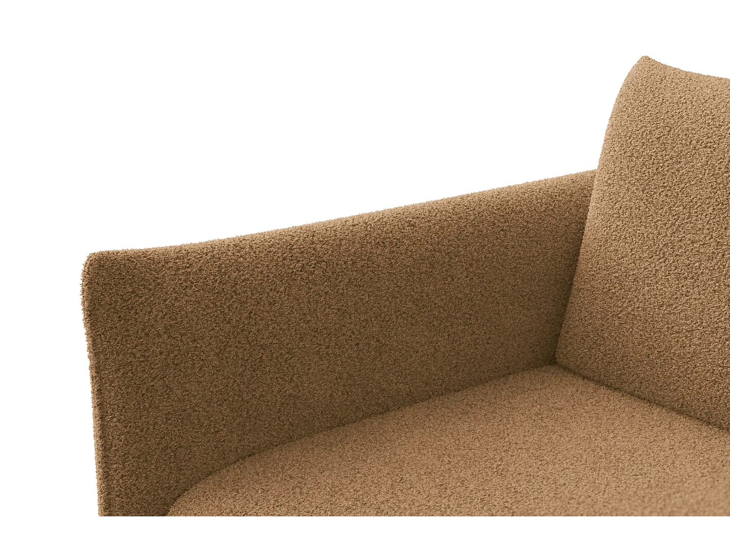 CANAPÉ D'ANGLE TAUER 3 places droit, tissu bouclé marron