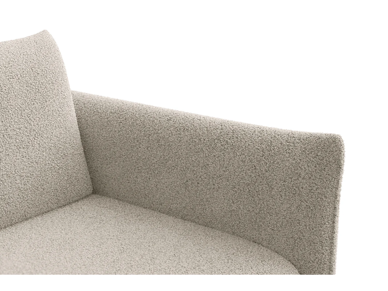 CANAPÉ D'ANGLE TAUER 3 places gauche, tissu bouclé beige