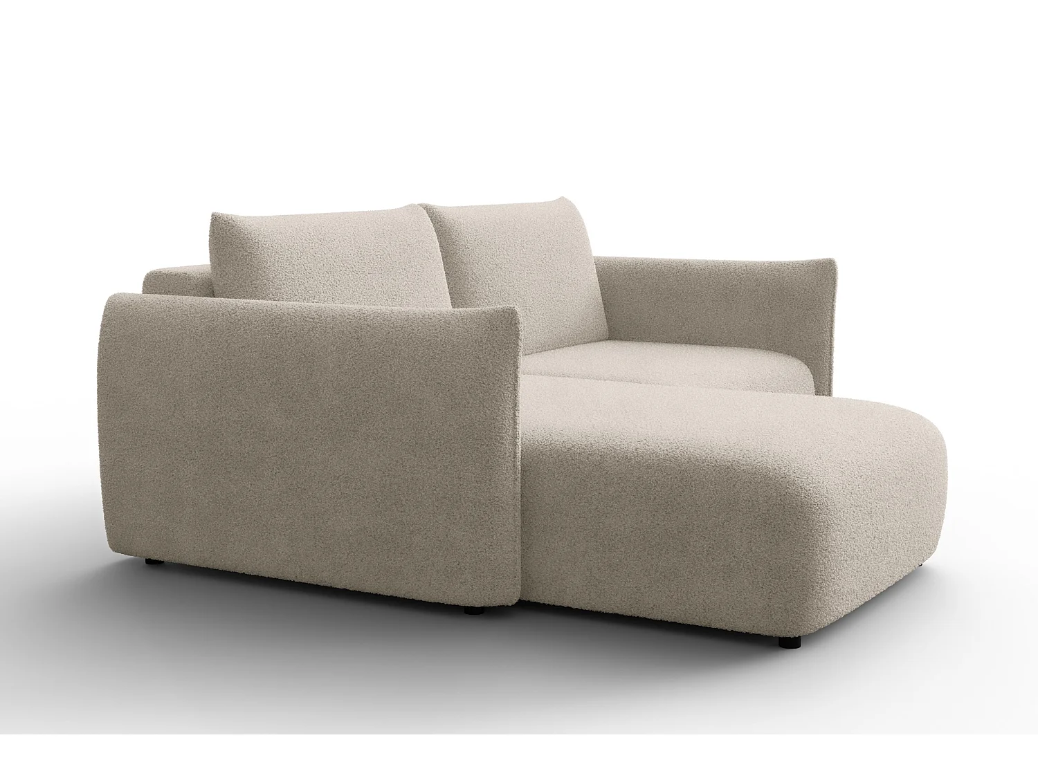 CANAPÉ D'ANGLE TAUER 3 places gauche, tissu bouclé beige
