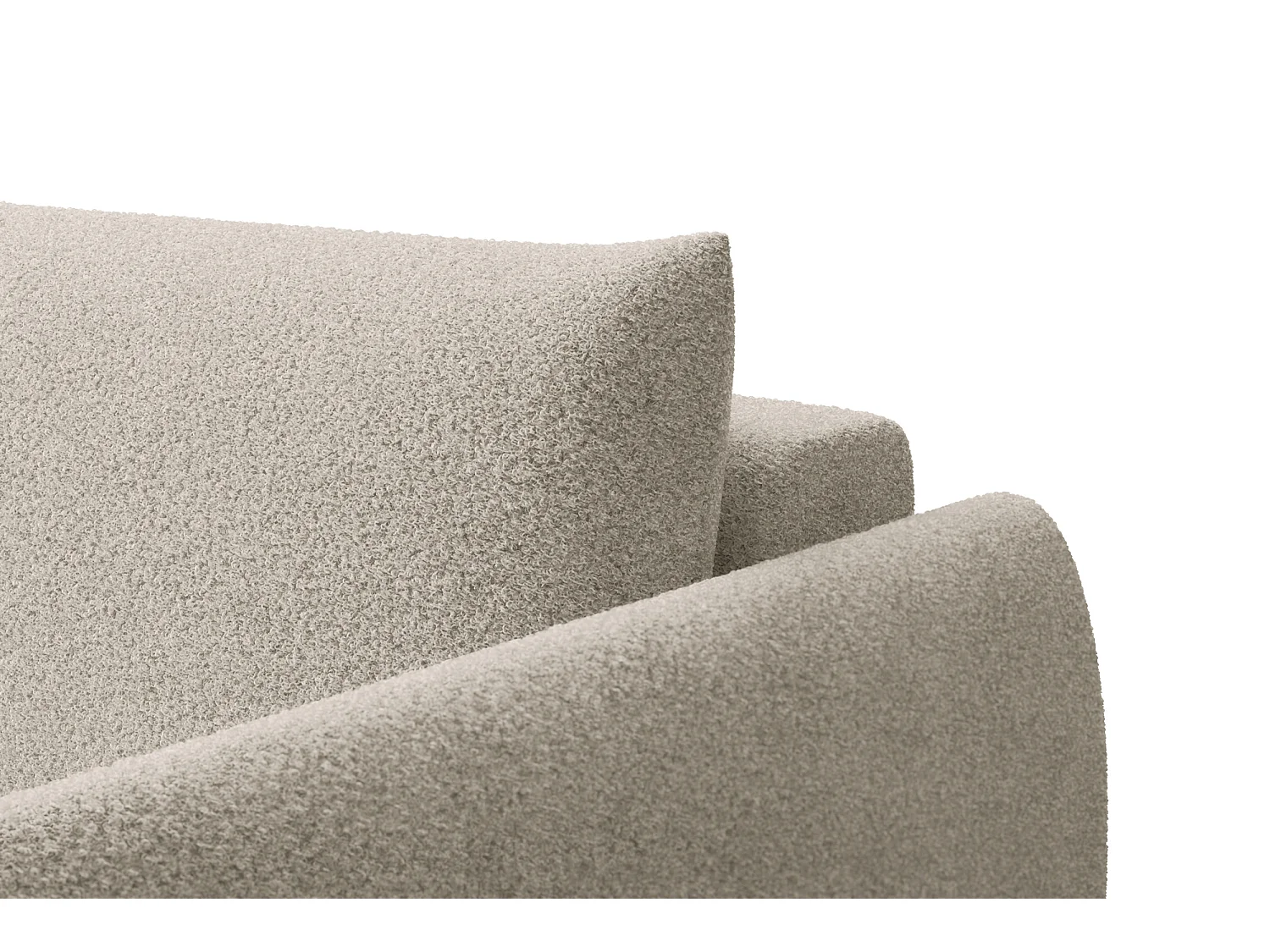 CANAPÉ D'ANGLE TAUER 3 places gauche, tissu bouclé beige