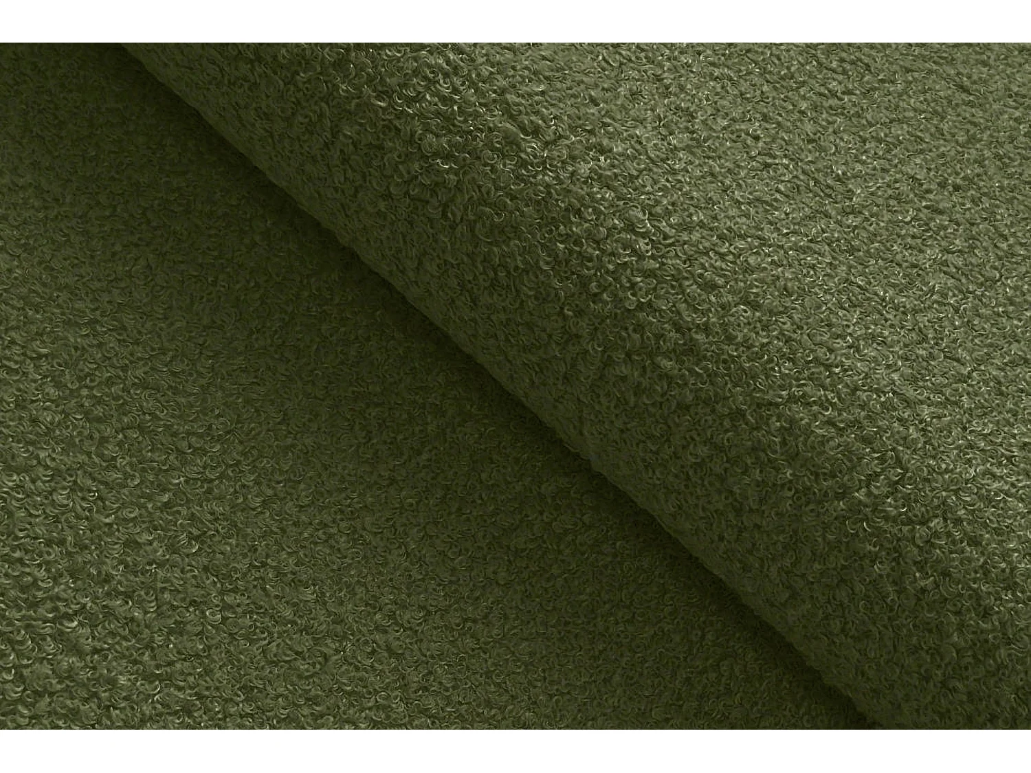 CANAPÉ D'ANGLE TAUER 3 places droit, tissu bouclé vert