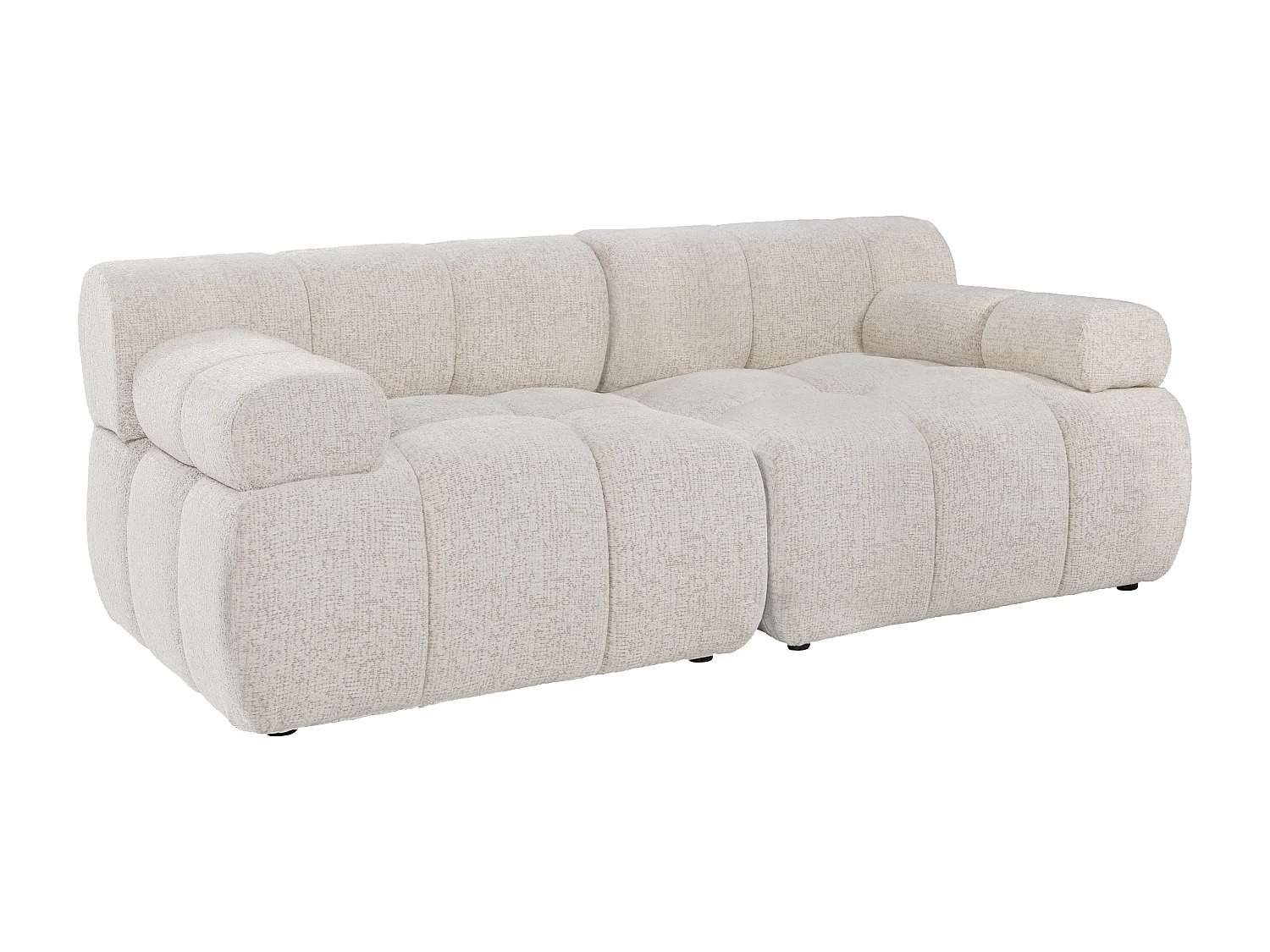 Canapé modulable 2 places en tissu chiné beige FACIVIL