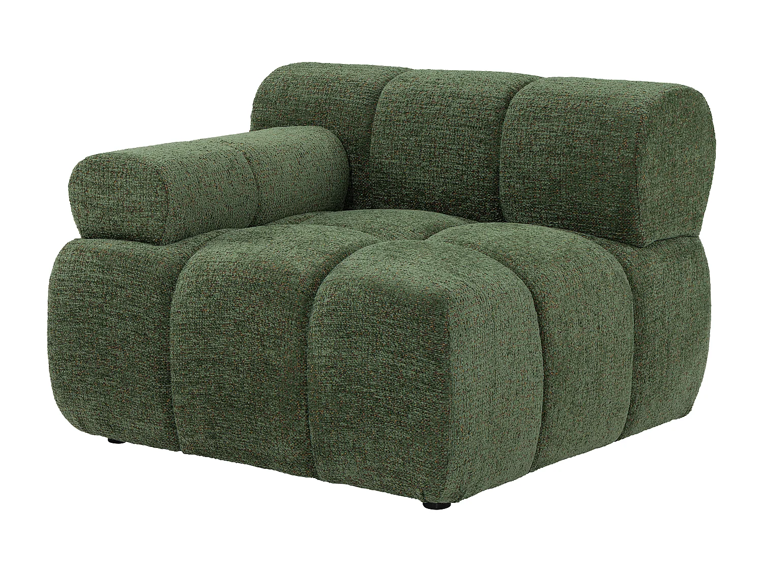 Canapé modulable 2 places en tissu chiné vert FACIVIL