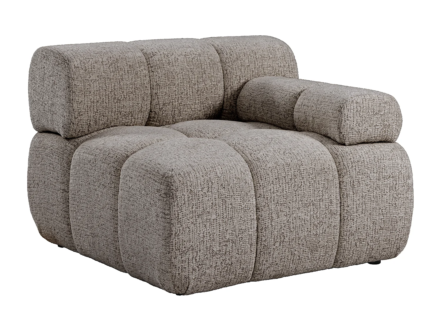 Canapé modulable 2 places en tissu chiné taupe FACIVIL