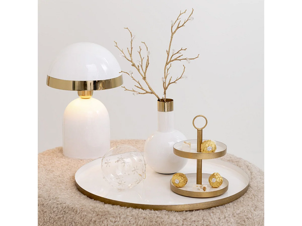 Lampe à Poser en Métal "Pearly" 30cm Blanc