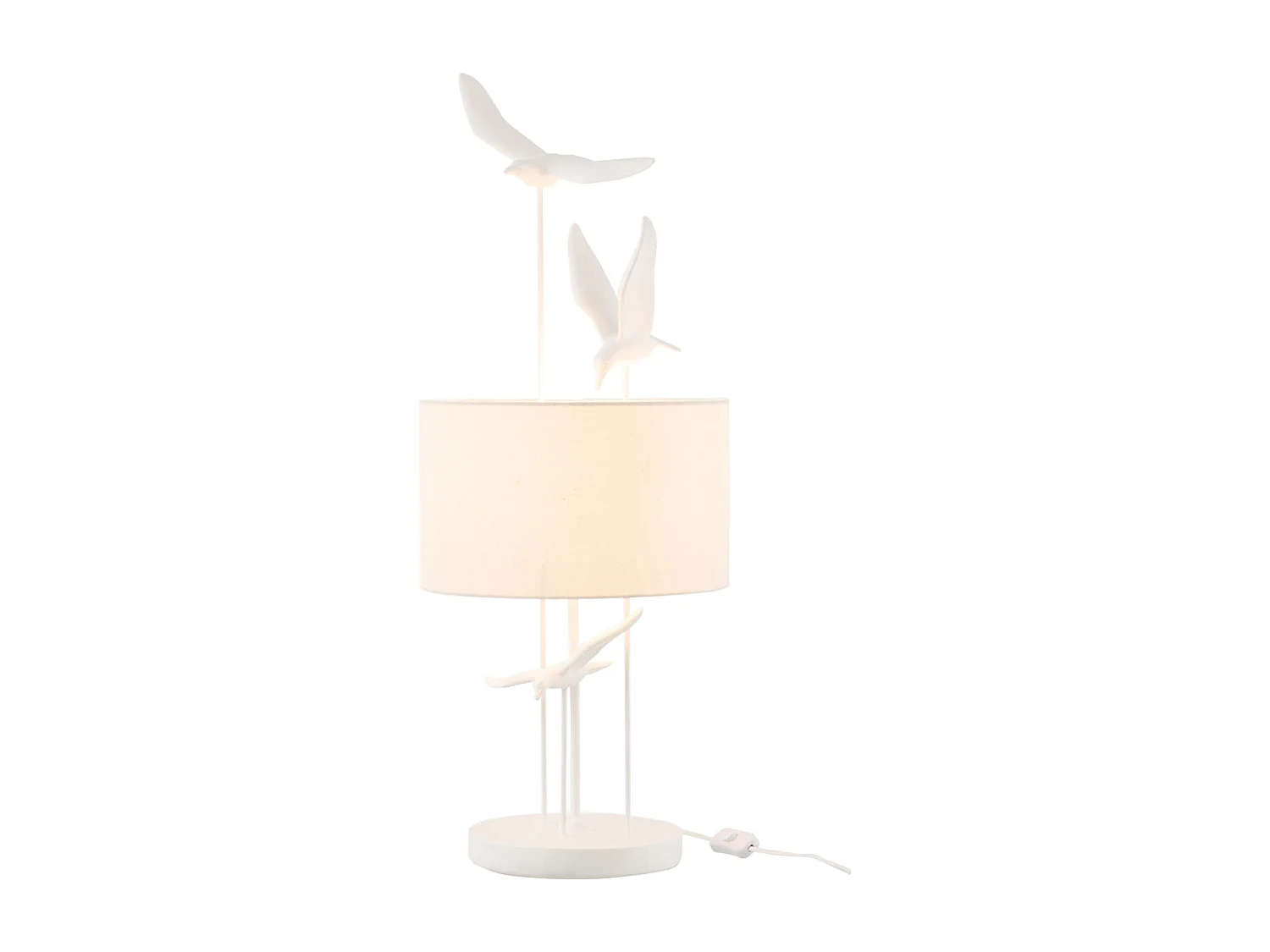 Lampe à Poser "Oiseaux" 79cm Blanc