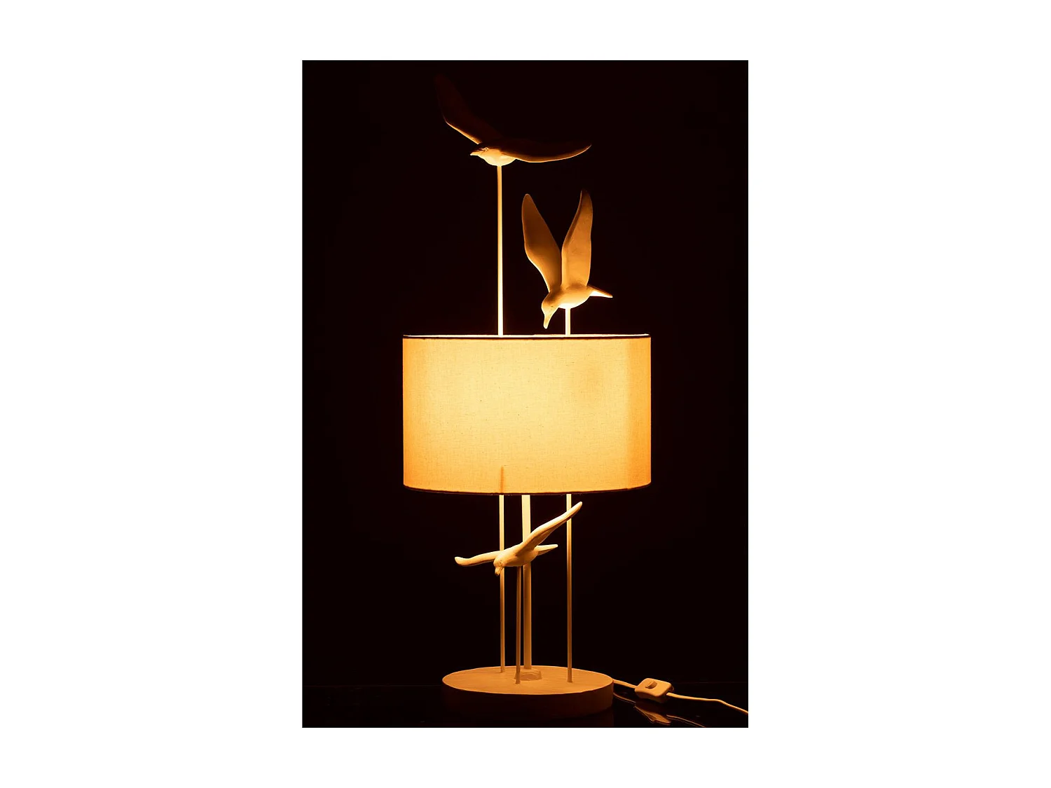 Lampe à Poser "Oiseaux" 79cm Blanc