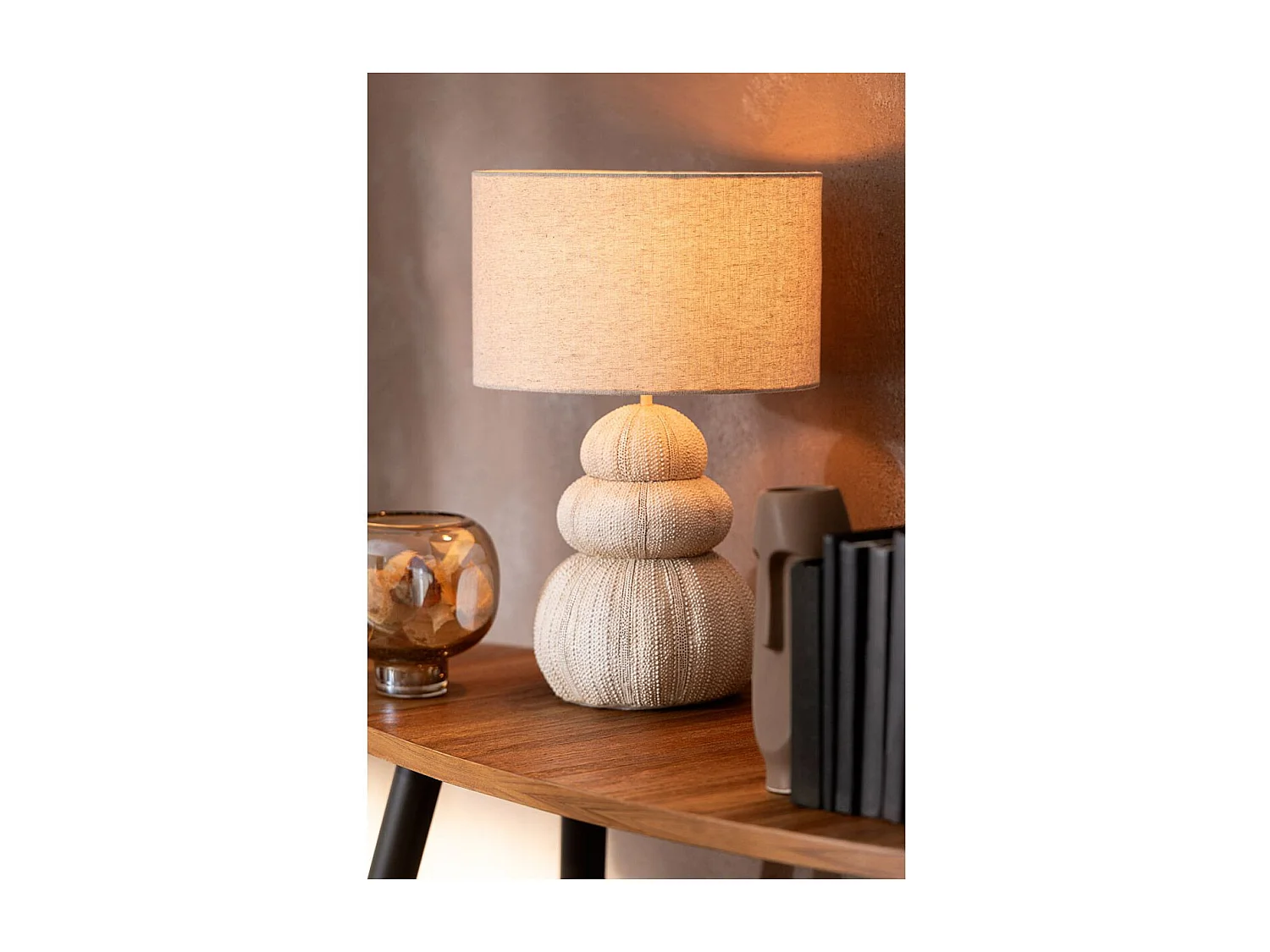 Lampe à Poser "Oursin" 47cm Beige