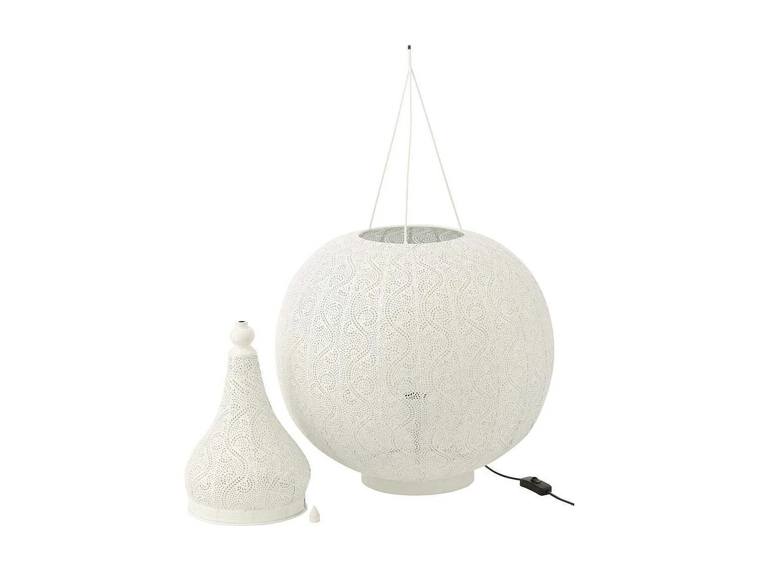 Lampe à Poser en Métal "Aladin" 77cm Blanc