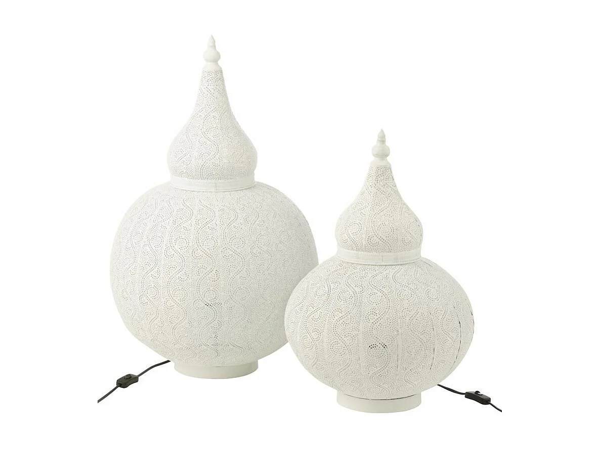 Lampe à Poser en Métal "Aladin" 77cm Blanc