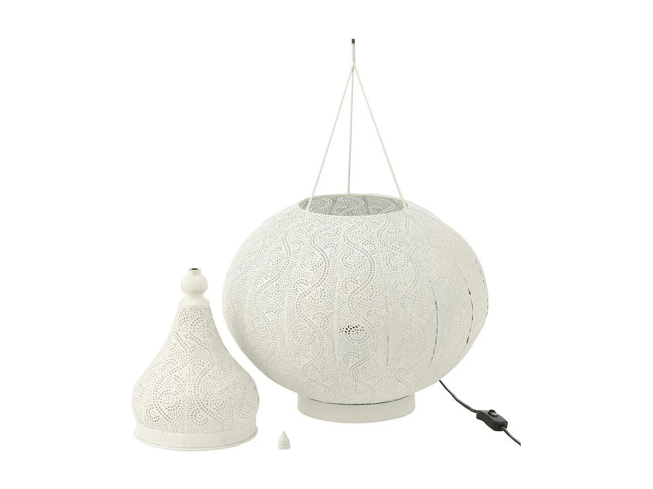 Lampe à Poser en Métal "Aladin" 59cm Blanc