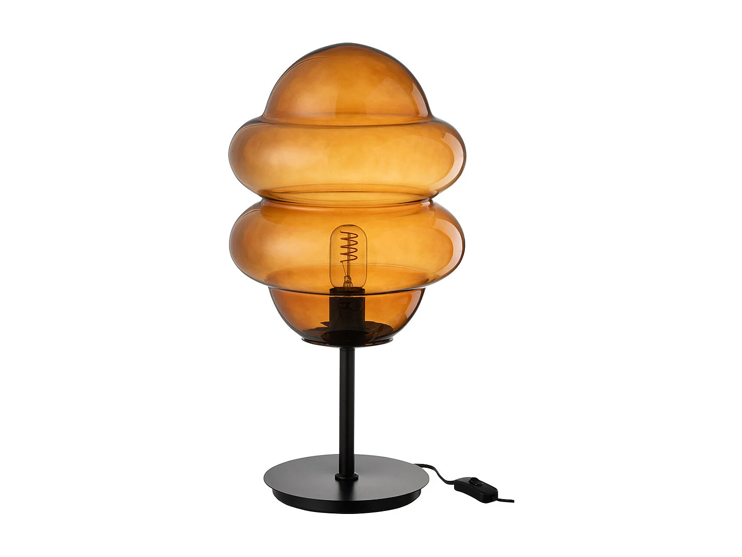 Lampe à Poser en Verre "Cuillere Miel" 52cm Marron