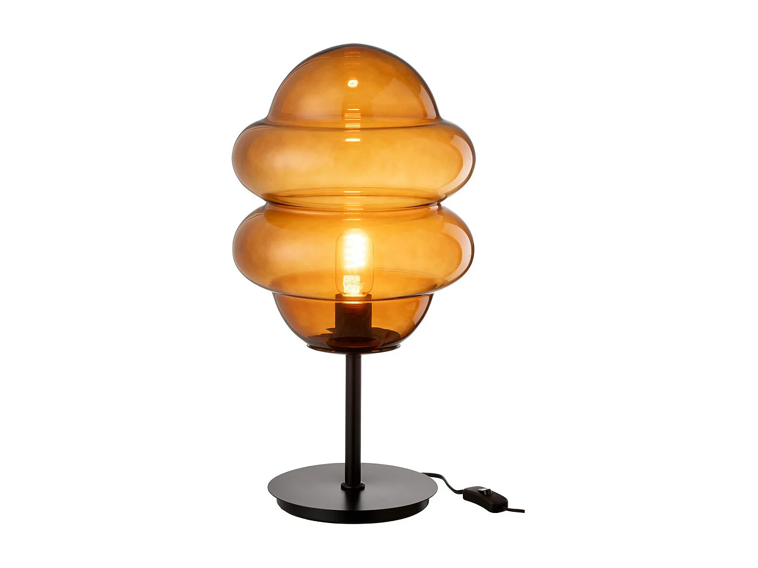 Lampe à Poser en Verre "Cuillere Miel" 52cm Marron