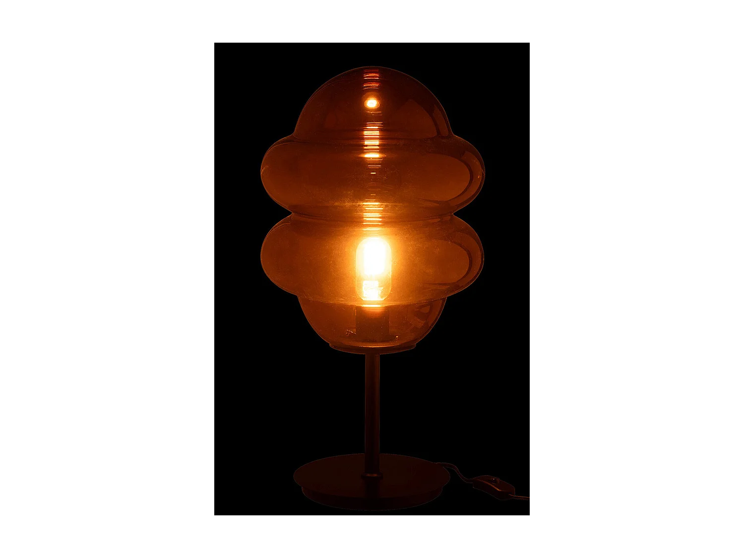 Lampe à Poser en Verre "Cuillere Miel" 52cm Marron