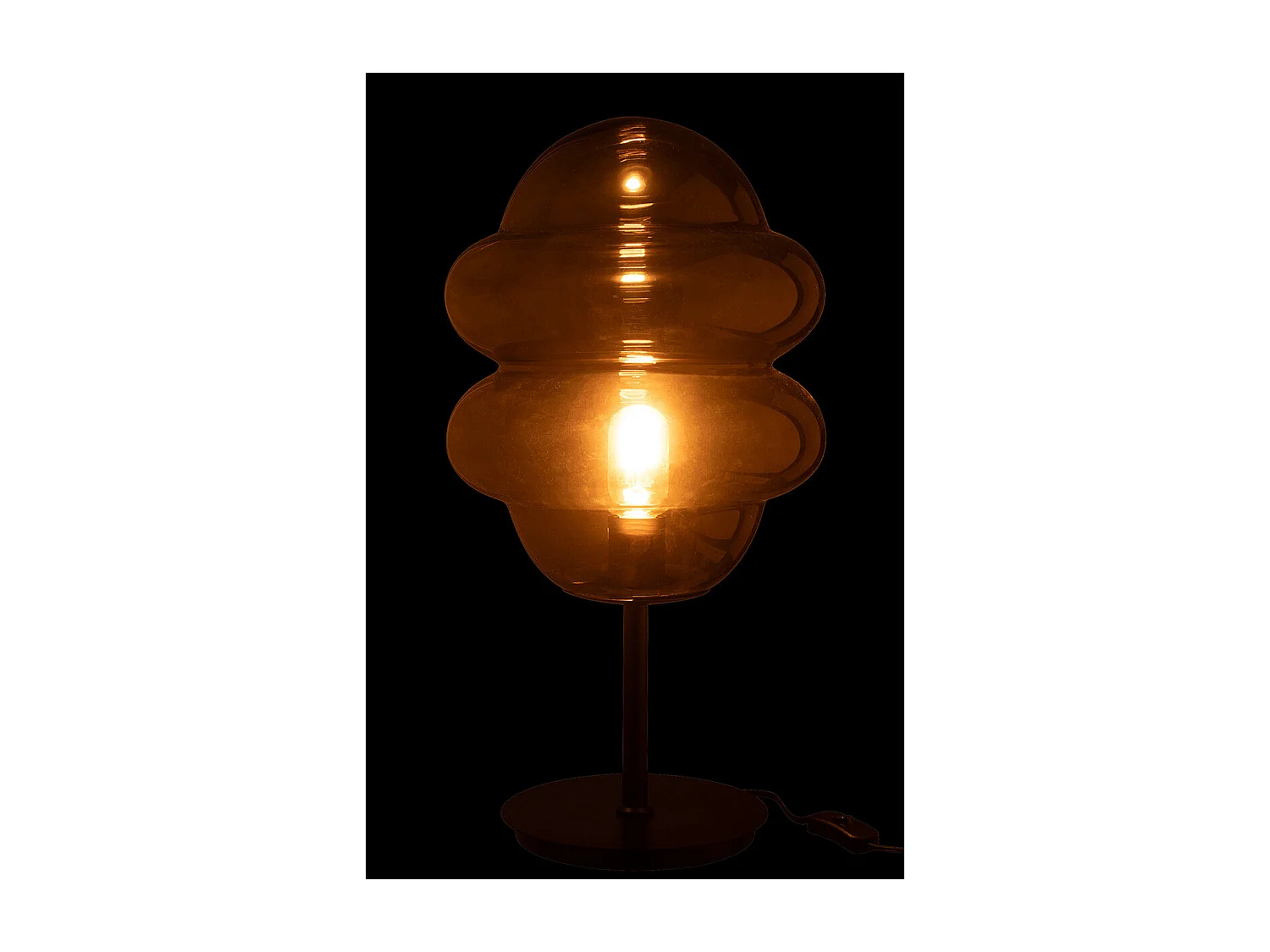 Lampe à Poser en Verre "Cuillere Miel" 52cm Gris