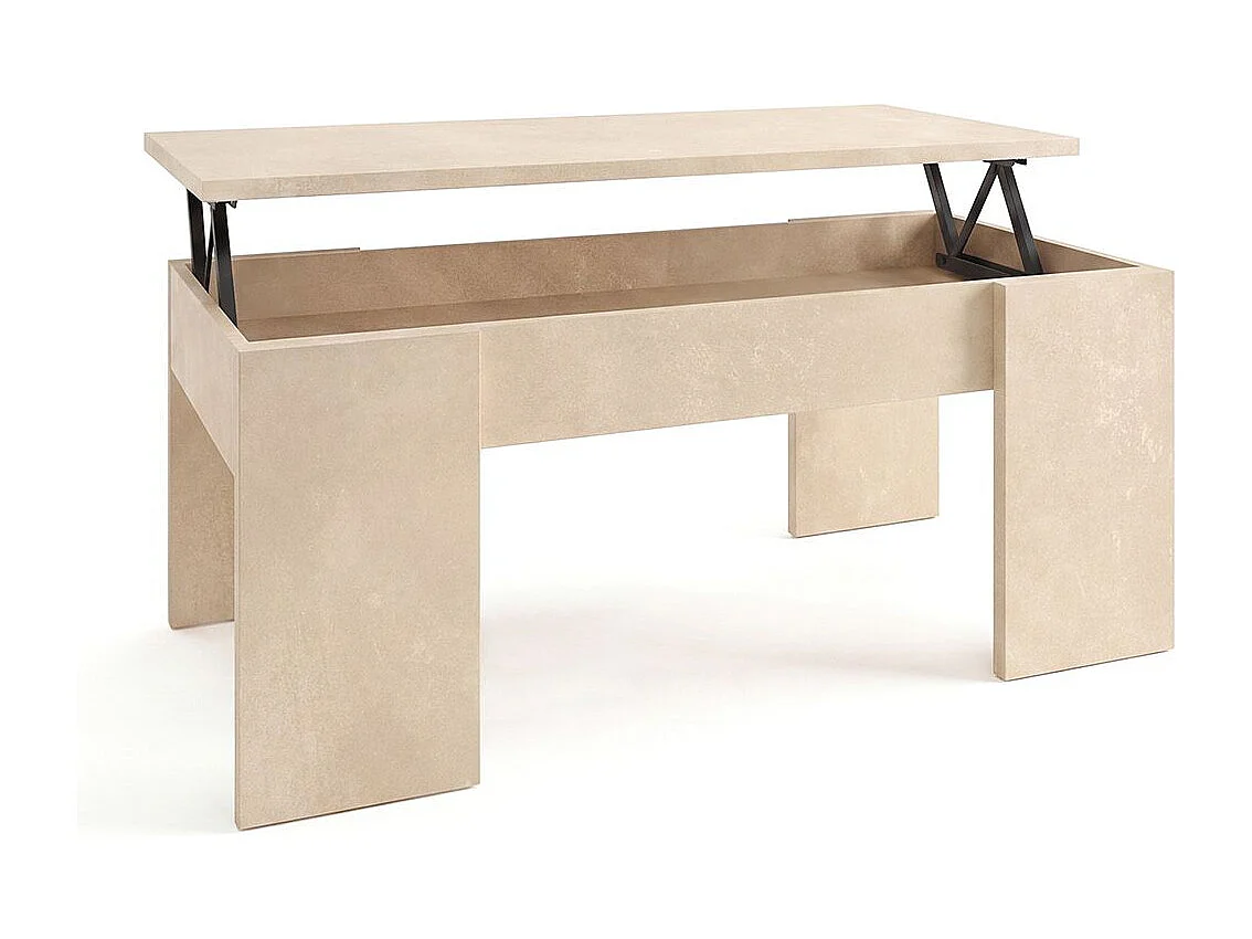 Mesa de centro elevatória Vita Microcemento Beige