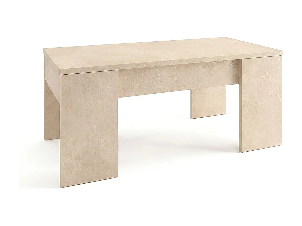 Mesa de centro elevatória Vita Microcemento Beige