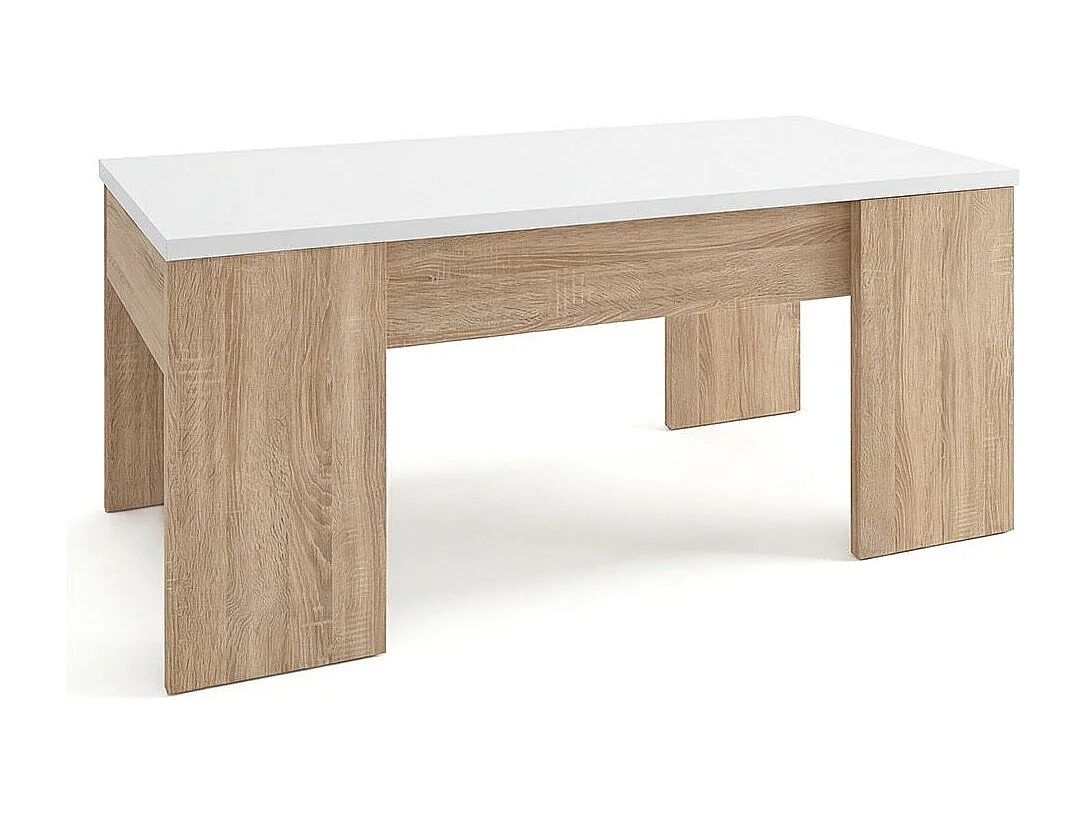 Mesa de centro elevatória Vita Roble Canadian - Blanco Artik (Blanco Mate)