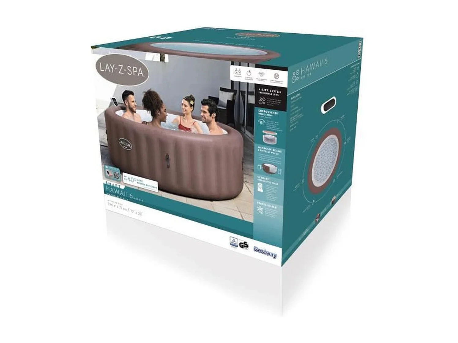Spa gonflable Bestway Lay-Z-Spa HAWAII EnergySense Airjet 6 places
