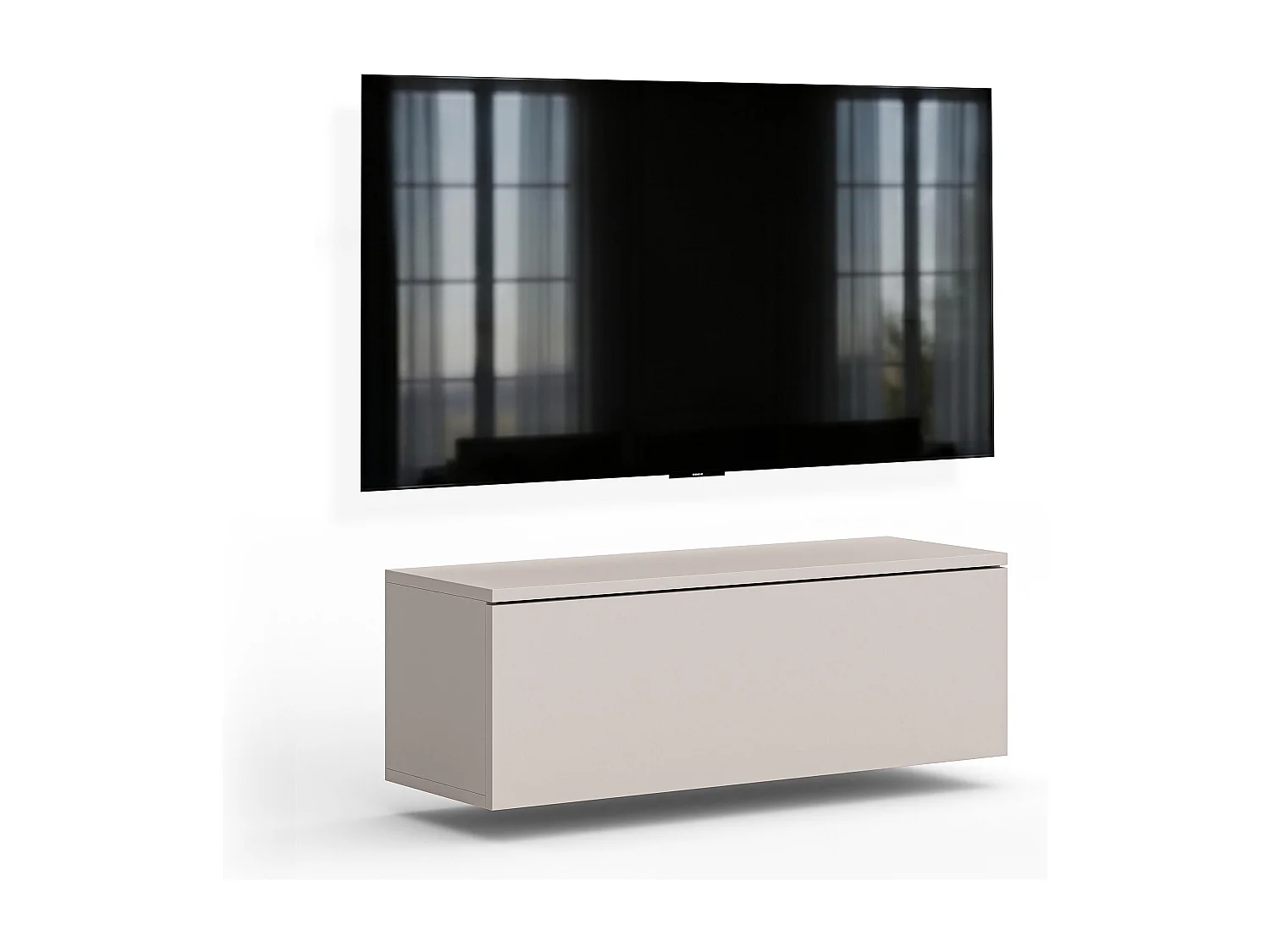 AX LIVING Meuble TV Barvo 100 cm Beige Cachemire Suspendu