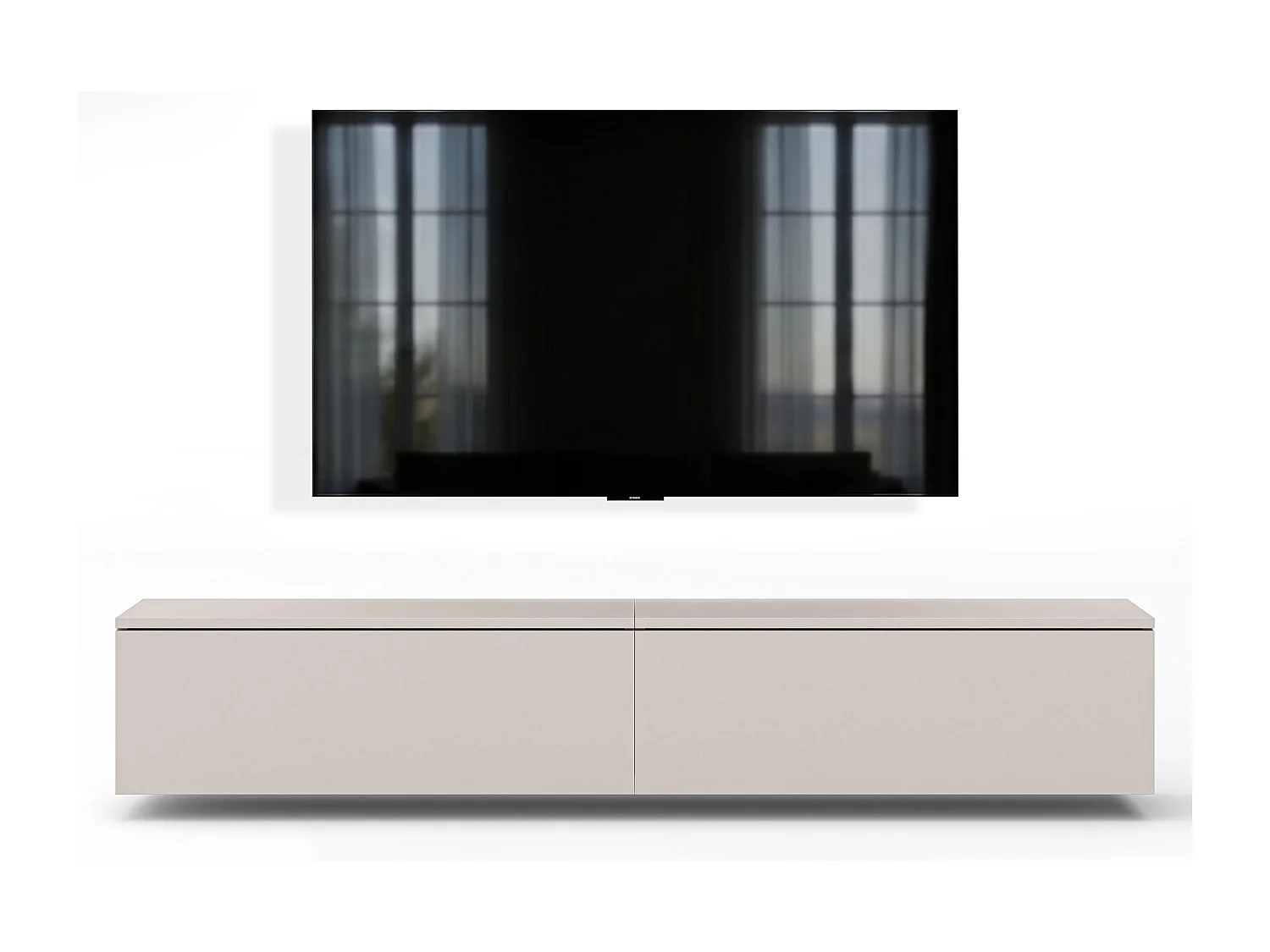 AX LIVING Meuble TV Barvo 2x100 cm Beige Cachemire Suspendu