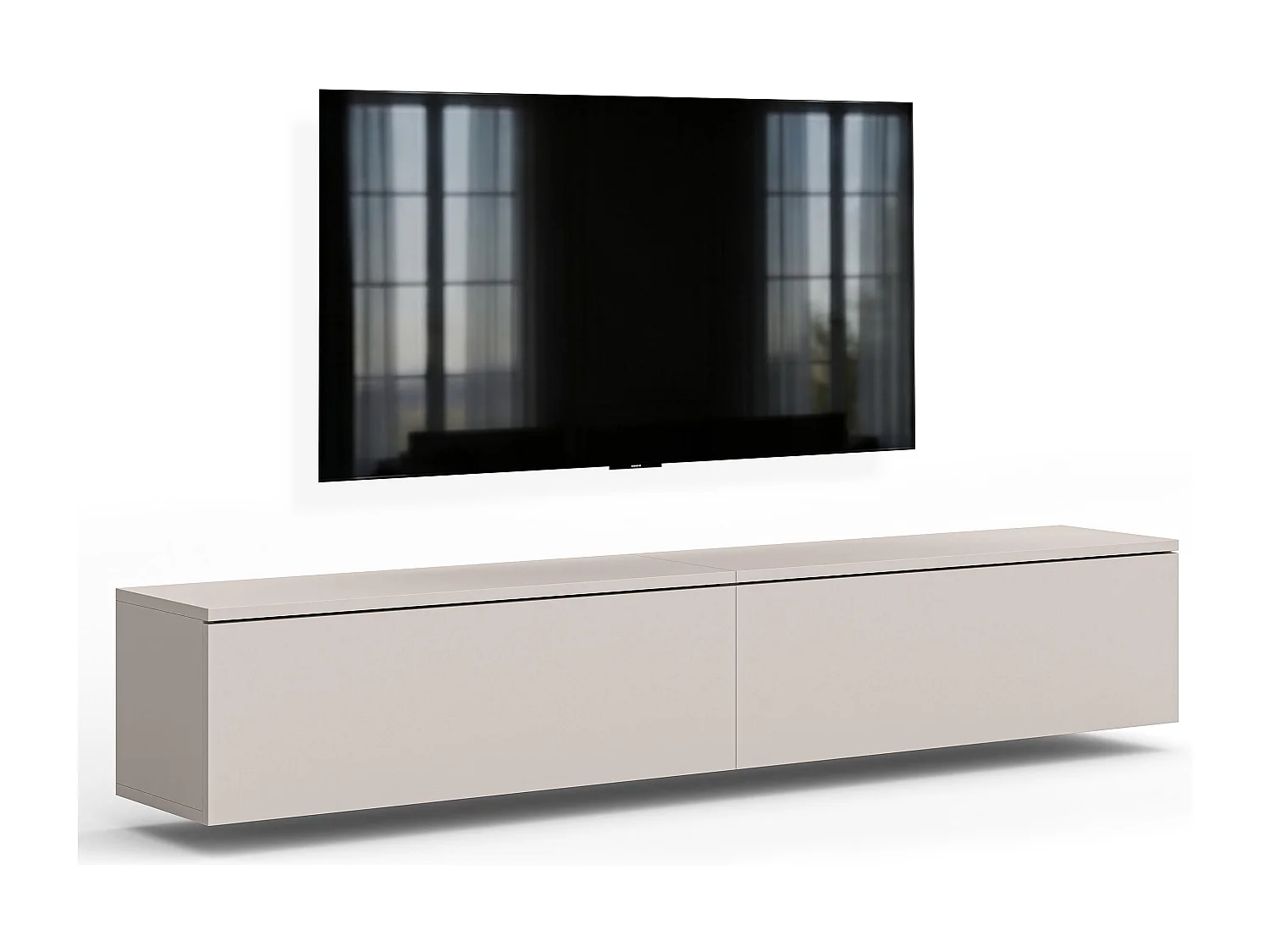 AX LIVING Meuble TV Barvo 2x100 cm Beige Cachemire Suspendu