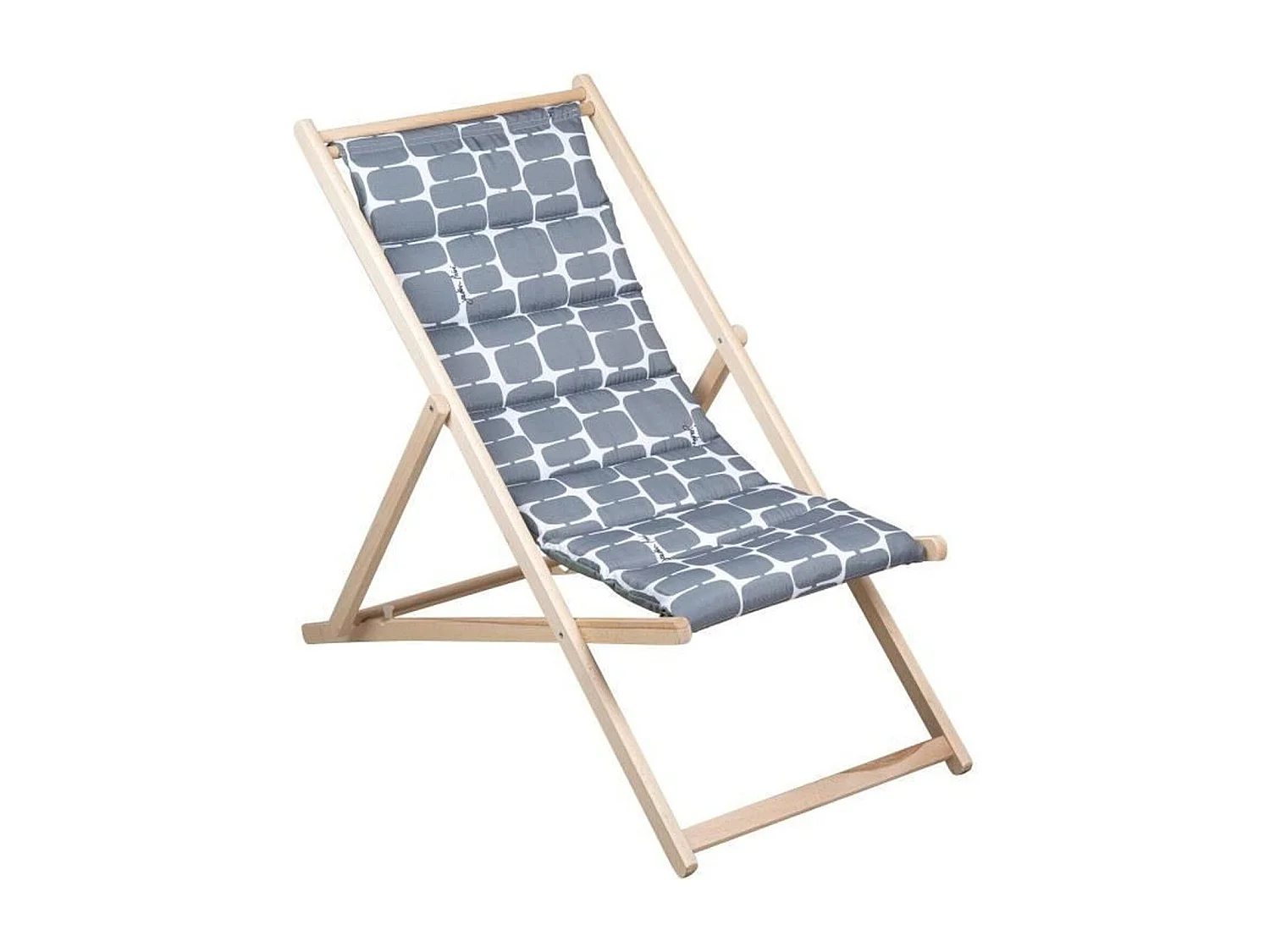 Gewatteerde Futuristische Chilienne Lounger - Hêtre FSC Frame - Waterafstotende Stof - Grijs