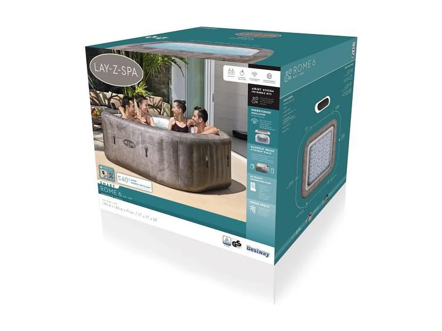 Spa gonflable Bestway Lay-Z-Spa ROME EnergySense Airjet 6 places